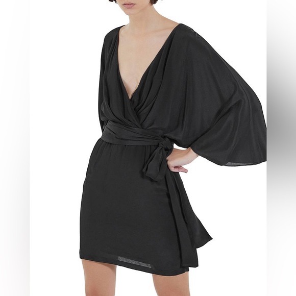 The Kooples new with no tags size large women wrap style black dress - Picture 2 of 8